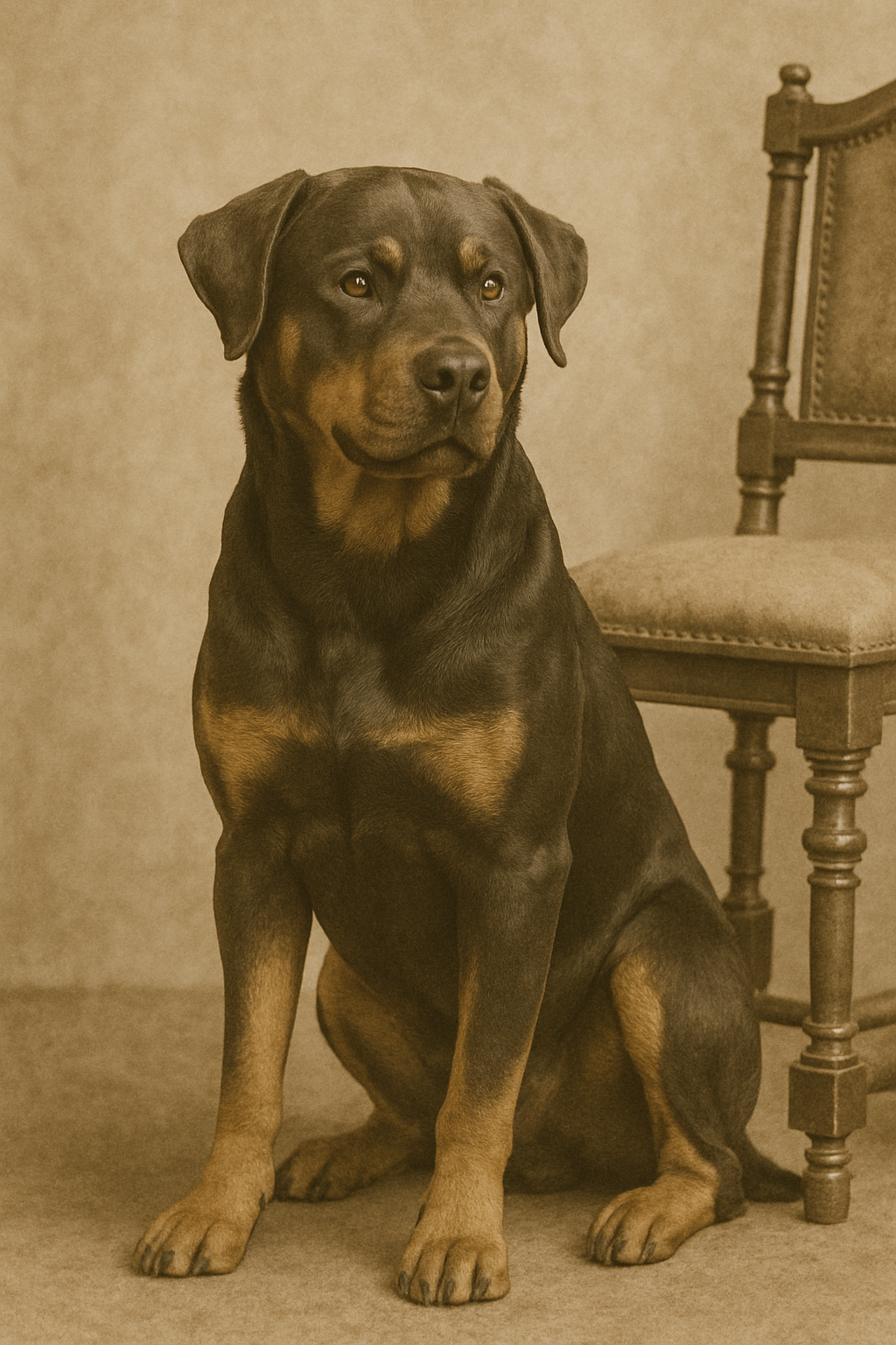 Skizze vom Rottweiler Max